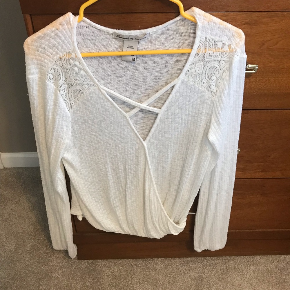 White long sleeve top